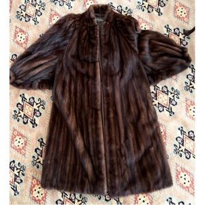 MAHOGANY MINK FUR COAT